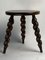 Modernist French Farm Stool with Cork Screw Legs, 1950s, Image 2