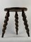 Modernist French Farm Stool with Cork Screw Legs, 1950s 7