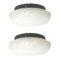 Large Mid-Century Italian White Glass Flush Mounts by VeArt, 1970s, Set of 2 13