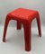Small Red Table Stool by Castiglioni Gaviraghi Lanza for Valenti Milan, 1980s, Image 3