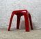 Small Red Table Stool by Castiglioni Gaviraghi Lanza for Valenti Milan, 1980s 1