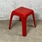 Small Red Table Stool by Castiglioni Gaviraghi Lanza for Valenti Milan, 1980s 2