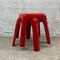 Small Red Table Stool by Castiglioni Gaviraghi Lanza for Valenti Milan, 1980s, Image 5