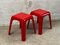 Petits Tabourets par Castiglioni Gaviraghi Lanza pour Valenti Milan, 1980s, Set de 2 1