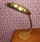 Lámpara de mesa UFO de latón y madera, años 70, Imagen 5