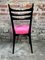 Vintage Black Wood & Pink Velvet Side Chairs, Italy, 1950s, Set of 4 6