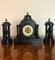 Antique Victorian 8 Day Movement Marble Clock Set, 1860, Set of 3 3