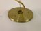 Italian Brushed Brass and White Glass Pendant Light, 1960s, Image 8