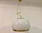 Italian Brushed Brass and White Glass Pendant Light, 1960s, Image 2