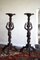 19th Century Italian Carved Walnut Torchere Candleholders, Set of 2 1
