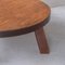 Belgian Brutalist Circular Coffee Table in Oak, 1970s 4