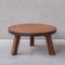 Belgian Brutalist Circular Coffee Table in Oak, 1970s 2