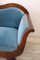 Frühes 19. Jh. Sofa aus Nussholz mit Intarsien und blauem Samtbezug 5