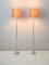 Stehlampen mit Orangen Lampenschirmen, 1960er, 2er Set 2