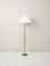 Scandinavian Brass Lamp with Paper Lampshade, 1960s 1