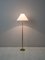 Scandinavian Brass Lamp with Paper Lampshade, 1960s, Image 2