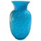 Moderne Vase aus Türkis & Schwarzem Muranoglas von VeArt, 1980er 1