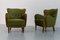 Danish Art Deco Green Velvet Lounge Chairs, 1940s. Set of 2 2