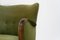 Danish Art Deco Green Velvet Lounge Chairs, 1940s. Set of 2 13