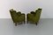 Danish Art Deco Green Velvet Lounge Chairs, 1940s. Set of 2 6