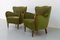 Danish Art Deco Green Velvet Lounge Chairs, 1940s. Set of 2 8
