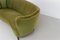 Danish Art Deco Green Velvet Banana Sofa, 1940s, Image 18