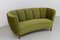 Danish Art Deco Green Velvet Banana Sofa, 1940s, Image 10