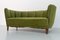 Danish Art Deco Green Velvet Banana Sofa, 1940s 7