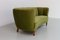 Danish Art Deco Green Velvet Banana Sofa, 1940s 2
