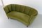 Danish Art Deco Green Velvet Banana Sofa, 1940s, Image 5