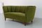 Danish Art Deco Green Velvet Banana Sofa, 1940s 4