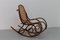 Sedia a dondolo in legno curvato marrone, anni '50, Immagine 1