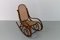 Sedia a dondolo in legno curvato marrone, anni '50, Immagine 4