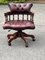 Buttoned Back Captains Swivel Chair in Red Leather, Image 6
