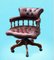 Buttoned Back Captains Swivel Chair in Red Leather, Image 1