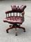 Buttoned Back Captains Swivel Chair in Red Leather 2