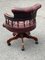 Buttoned Back Captains Swivel Chair in Red Leather, Image 9