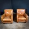Vintage Cognac Leather Club Armchairs, Set of 2 1