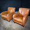 Vintage Cognac Leather Club Armchairs, Set of 2 2