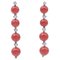 Boucles d'Oreilles Pendantes en Or Blanc 14 Carats, Diamants, Corail, 1950s, Set de 2 1