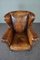 Vintage Brown Leather Armchairs 6