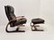 Vintage Scandinavian Lounge Chair with Leg Rest by Arnt Lande for Westnofa, 1970s, Set of 2, Image 1