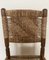 Sedia vintage nordamericana in legno rustico con schienale e seduta intrecciati, Immagine 11