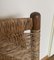 Rustikaler nordamerikanischer Vintage Holzstuhl mit geflochtener Rückenlehne und Sitzfläche 13