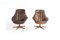 Swivel Chairs with Stools by H. W. Klein for Bramin, 1975, Set of 4 1