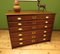 Antique Oak Architect's Plan Chest with Brass Cup Handles, 1890s, Image 13
