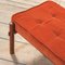 Panca rossa con struttura in legno e cuscino in tessuto attribuita a Ico & Luisa Parisi, anni '60, Immagine 2