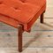 Red Bench with Wooden Structure and Fabric Pillow attributed to Ico & Luisa Parisi, 1960s 4