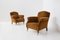 English Brown Velvet Armchairs, 1950s, Set of 2, Image 1