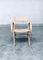 Handgefertigtes französisches Beistellstuhl Set aus Eiche, Frankreich, 1950er, 2er Set 14